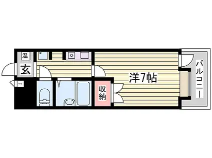 マンション望 伊川谷(1K/5階)の間取り写真