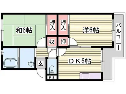西本マンション(2DK/2階)の間取り写真