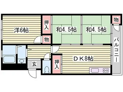 高木マンション(3DK/1階)の間取り写真