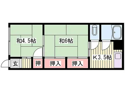 末広荘(2K/2階)の間取り写真