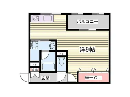ジョイフル福田(ワンルーム/2階)の間取り写真
