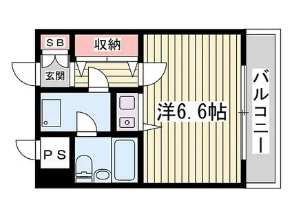 朝日プラザツインテージ神戸イースト(1K/3階)の間取り写真