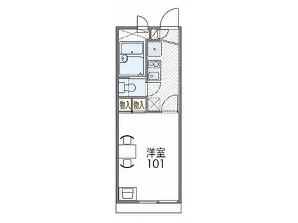 レオパレスクレール福田(1K/1階)の間取り写真
