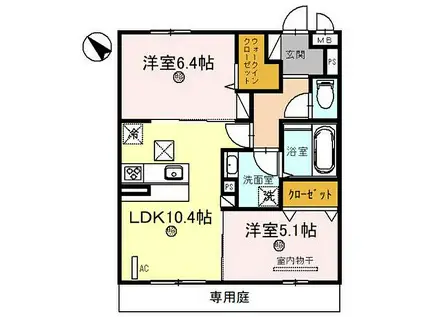D-ROOM 五反田(2LDK/3階)の間取り写真