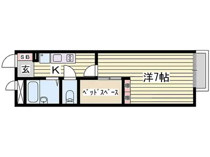 レオパレスメイセイ II(1K/2階)の間取り写真