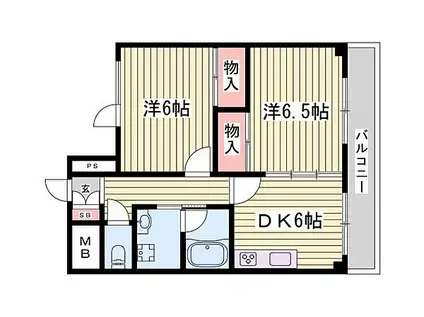 昴大明石(2DK/4階)の間取り写真