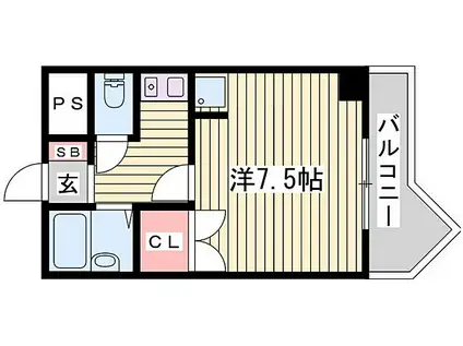 コミュニス西神戸(1K/5階)の間取り写真