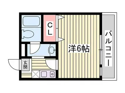 ニュープレジデント藤澤(1K/3階)の間取り写真