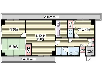 セントマルク桃山台(3LDK/2階)の間取り写真