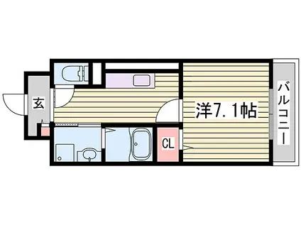 コージーコート(1K/2階)の間取り写真