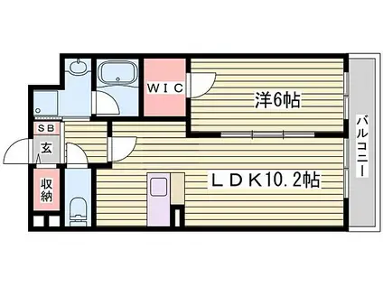 マンションレオーノ(1LDK/3階)の間取り写真