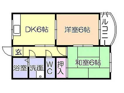 ローヤルマンション(2DK/2階)の間取り写真