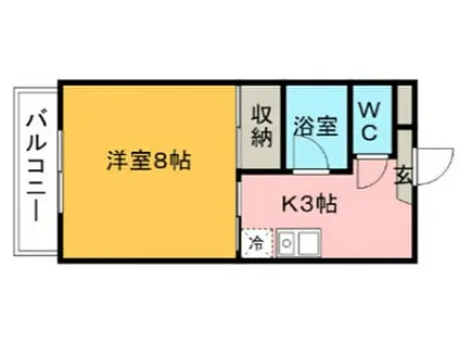 メゾン矢取II(1K/2階)の間取り写真