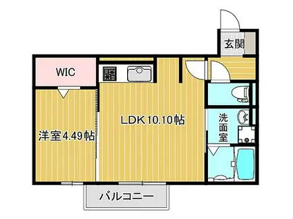 JR鹿児島本線 南瀬高駅 徒歩11分 2階建 築3年(1LDK/2階)の間取り写真