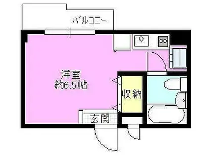 長野電鉄長野線 権堂駅 徒歩16分 4階建 築28年(ワンルーム/4階)の間取り写真