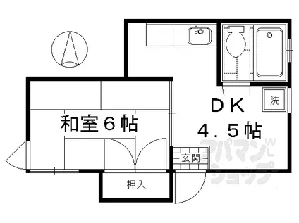 五十川ビル(1DK/1階)の間取り写真