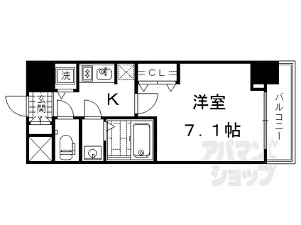 アドバンス京都ソナーレ(1K/2階)の間取り写真
