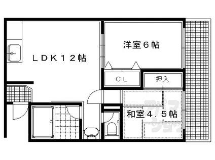 叡山電鉄叡山本線 修学院駅 徒歩6分 3階建 築55年(2LDK/1階)の間取り写真
