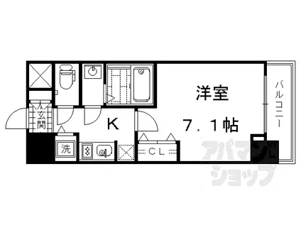 アドバンス京都ソナーレ(1K/6階)の間取り写真