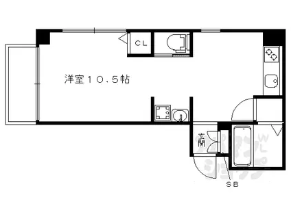 山善ビル(ワンルーム/5階)の間取り写真