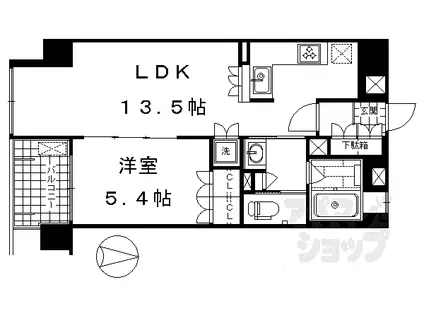 リーガル京都堀川五条通(1LDK/7階)の間取り写真