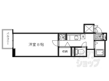 セレッソコート京都御所西(1K/9階)の間取り写真