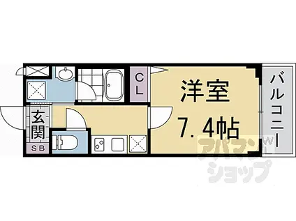 ベラジオ雅び京都円町II(1K/5階)の間取り写真