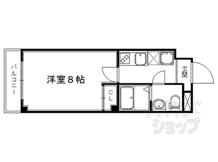 フラッティ壬生坊城(1K/3階)の間取り写真