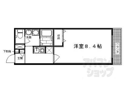 JR山陰本線 嵯峨嵐山駅 徒歩9分 2階建 築20年(1K/1階)の間取り写真