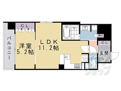 リーガル京都西陣II(1LDK/6階)の間取り写真