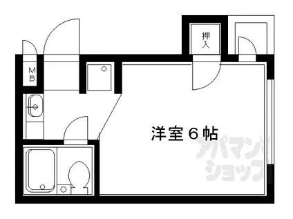 京都地下鉄東西線 東山駅(京都) 徒歩10分 4階建 築29年(1K/3階)の間取り写真