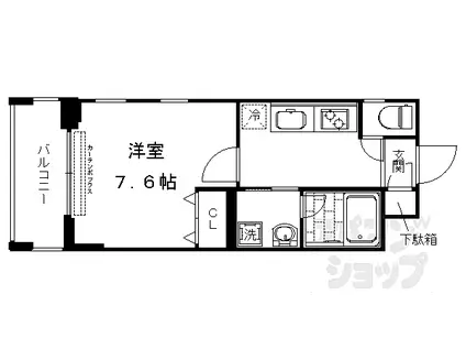 ベラジオ京都西院ウエストシティ(1K/5階)の間取り写真