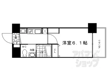 エステムプラザ京都御所ノ内REGIA(1K/4階)の間取り写真