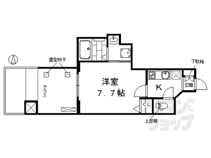 プレサンス京都洛南(1K/1階)の間取り写真