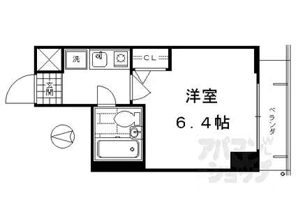 JR東海道・山陽本線 京都駅 徒歩3分 11階建 築28年(1K/6階)の間取り写真