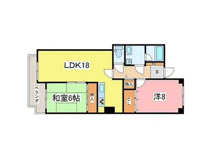 グランメゾン丸山(2LDK/2階)の間取り写真