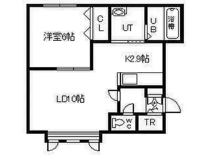 ボックスK(1LDK/1階)の間取り写真