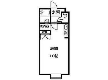 コットンハウス12(ワンルーム/1階)の間取り写真
