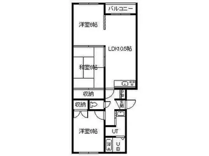 マツヨシハイツ(3LDK/2階)の間取り写真