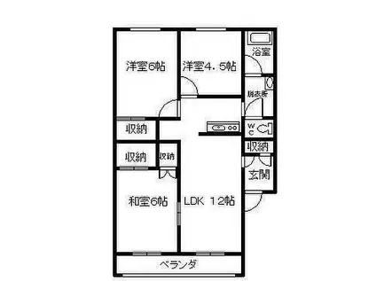 フロンティア旭町(3LDK/3階)の間取り写真