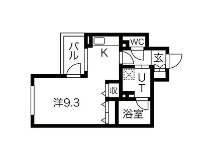 名古屋市営鶴舞線 鶴舞駅 徒歩6分 10階建 築12年(ワンルーム/9階)の間取り写真
