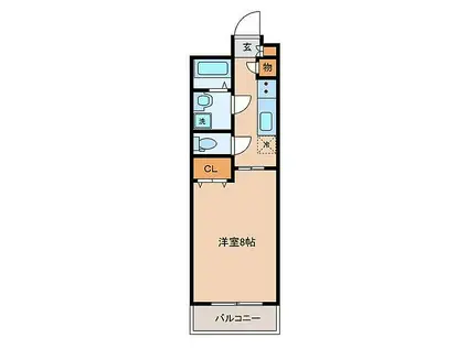 近鉄名古屋線 米野駅 徒歩9分 3階建 築8年(1K/2階)の間取り写真