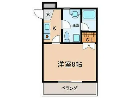 JR東海道本線 尾頭橋駅 徒歩10分 4階建 築24年(1K/4階)の間取り写真