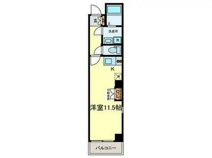 JR東海道本線 金山駅(愛知) 徒歩3分 7階建 築20年(ワンルーム/6階)の間取り写真