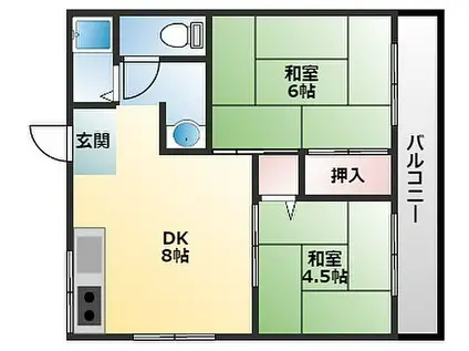 高橋マンション(2DK/3階)の間取り写真