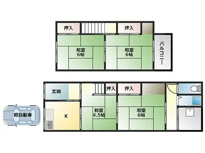 平野2丁目テラスハウス(4K)の間取り写真