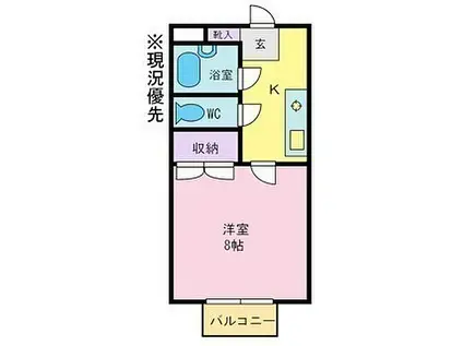 高野ハイツI(1K/1階)の間取り写真
