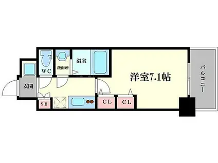 レジュールアッシュ梅田レジデンス(1K/5階)の間取り写真