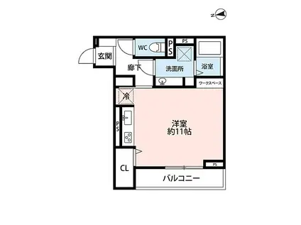 名鉄名古屋本線 東岡崎駅 徒歩9分 3階建 築1年(ワンルーム/1階)の間取り写真