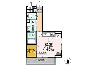 愛知環状鉄道 北岡崎駅 徒歩15分 3階建 築4年(ワンルーム/1階)の間取り写真